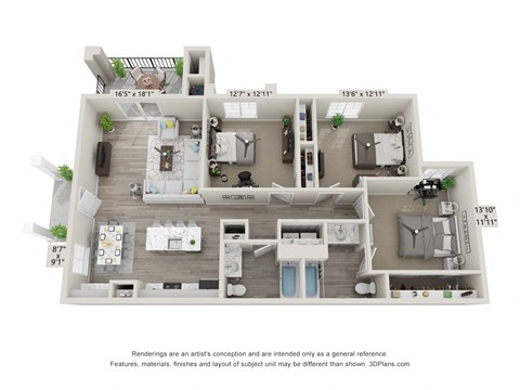 3x2 3D Floor Plan